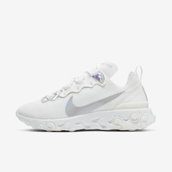 Nike React Element 55 - Női Utcai Cipő - Fehér/Metal Titán